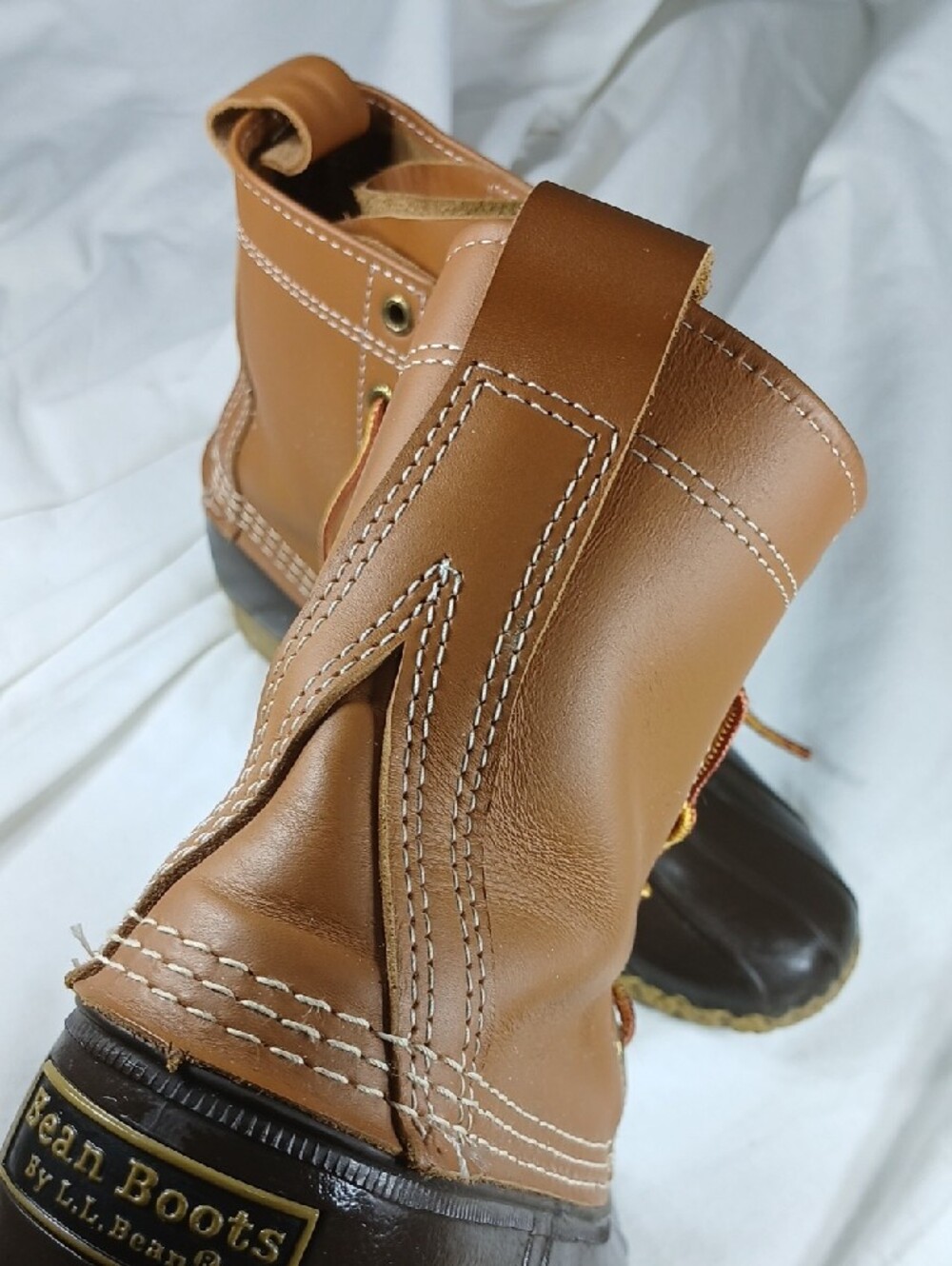 Womens L.L. Bean Tan Leather and Black Rubber Outsole Boots - Picture 5 of 12